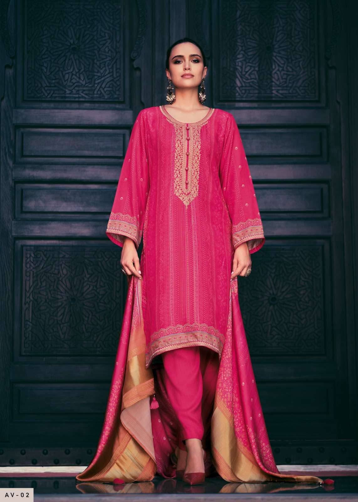 Anvika by Varsha 01 to 02 series Indian Traditional Wear Collection Viscose Russian silk dresses At Wholesale Price